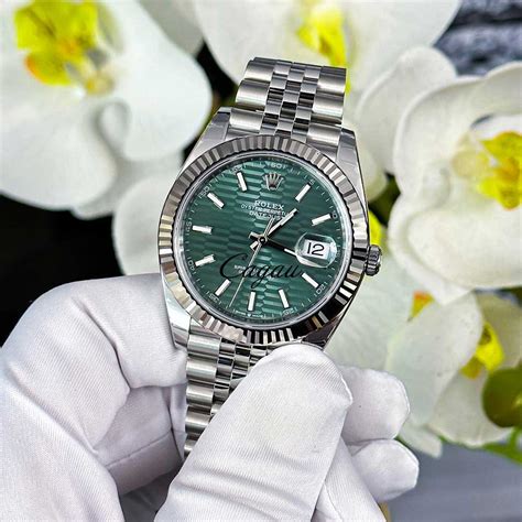 rolex datejust 41 green dial oyster|2021 rolex datejust 41 mm.